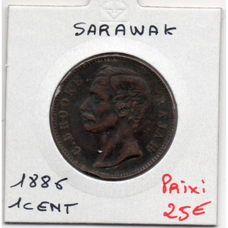 Sarawak 1 cent 1886 TTB, KM 6 pièce de monnaie