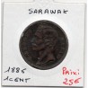Sarawak 1 cent 1886 TTB, KM 6 pièce de monnaie