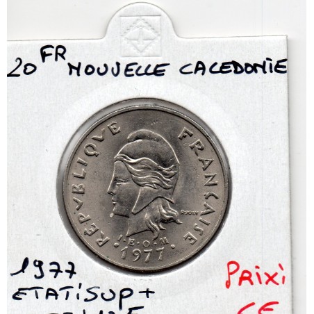 Nouvelle Calédonie 20 Francs 1977 Sup+, Lec 107 pièce de monnaie