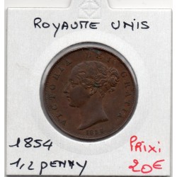 Grande Bretagne 1/2 Penny 1854 Sup-, KM 726 pièce de monnaie