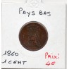 Pays Bas 1 cent 1860 TTB, KM 100 pièce de monnaie