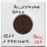 Bade 1 kreuzer 1871 TTB KM 253 pièce de monnaie