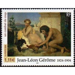 Timbre France Yvert No 3660 Jean Léon Gérôme, un combat de coqs
