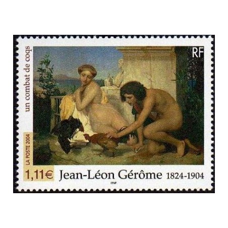 Timbre France Yvert No 3660 Jean Léon Gérôme, un combat de coqs