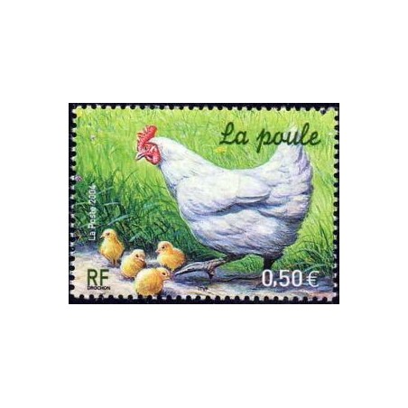 Timbre France Yvert No 3663 La poule