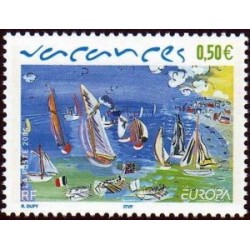 Timbre France Yvert No 3668 Europa Vacances de Raoul Dufy, issu de feuille