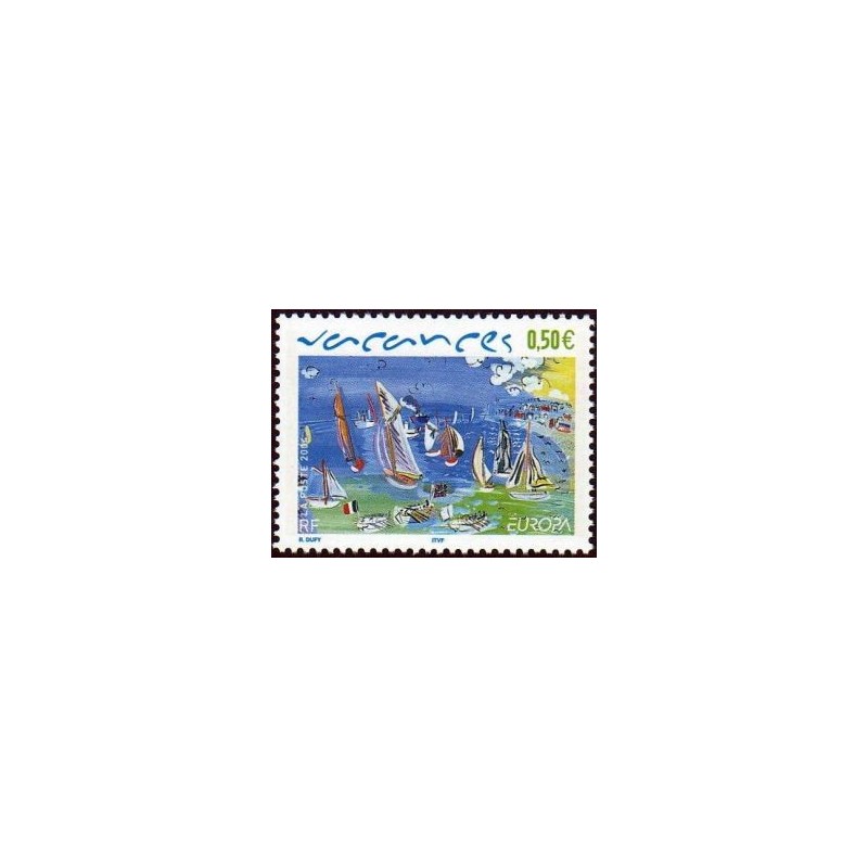 Timbre France Yvert No 3668 Europa Vacances de Raoul Dufy, issu de feuille