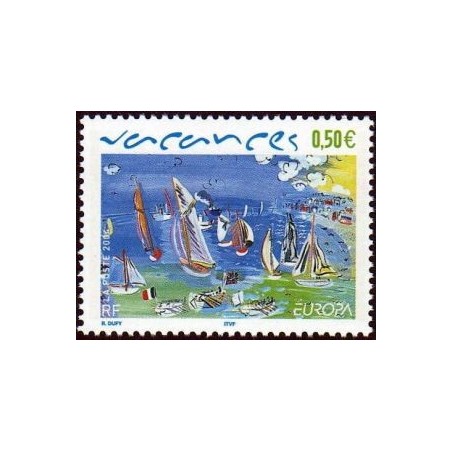 Timbre France Yvert No 3668 Europa Vacances de Raoul Dufy, issu de feuille