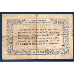 Alençon et Flers 1 franc TTB- 1915 pirot 24 Billet de la chambre de Commerce