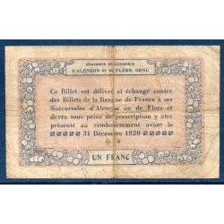 Alençon et Flers 1 franc TB 1915 pirot 17 Billet de la chambre de Commerce