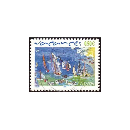 Timbre France Yvert No 3672 Europa Vacances autoadhésif de Raoul Dufy, issu du carnet