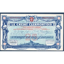Clermont 25 francs Spl 1923 Billet d'epargne obligation prime