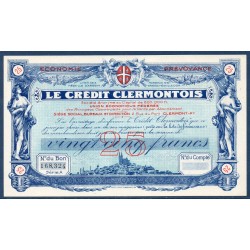 Clermont 25 francs neuf 1923 Billet d'epargne obligation prime