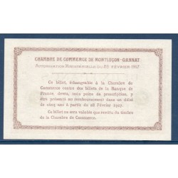 Montluçon Gannat 2 francs Spl 28 Fevrier 1917 Pirot 33 var Billet de la chambre de commerce
