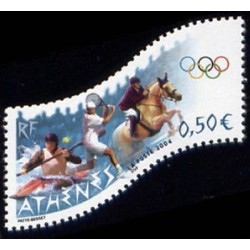 Timbre France Yvert No 3686  Jeux olympiques d'athénes, issu du bloc feuillet