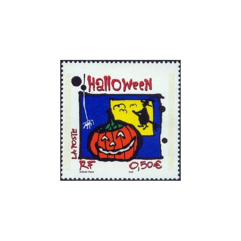 Timbre France Yvert No 3713 Halloween