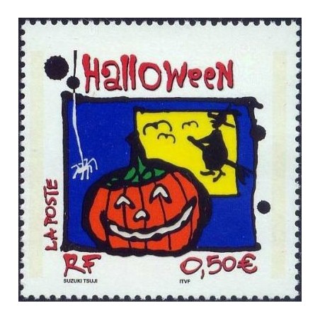 Timbre France Yvert No 3713 Halloween