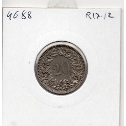 Suisse 20 rappen 1884 Sup-, KM 29 pièce de monnaie