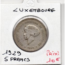 Luxembourg 5 francs 1929 Sup-, KM 38 pièce de monnaie