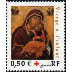 Timbre France Yvert No 3717 Croix rouge, vierge à l'enfant