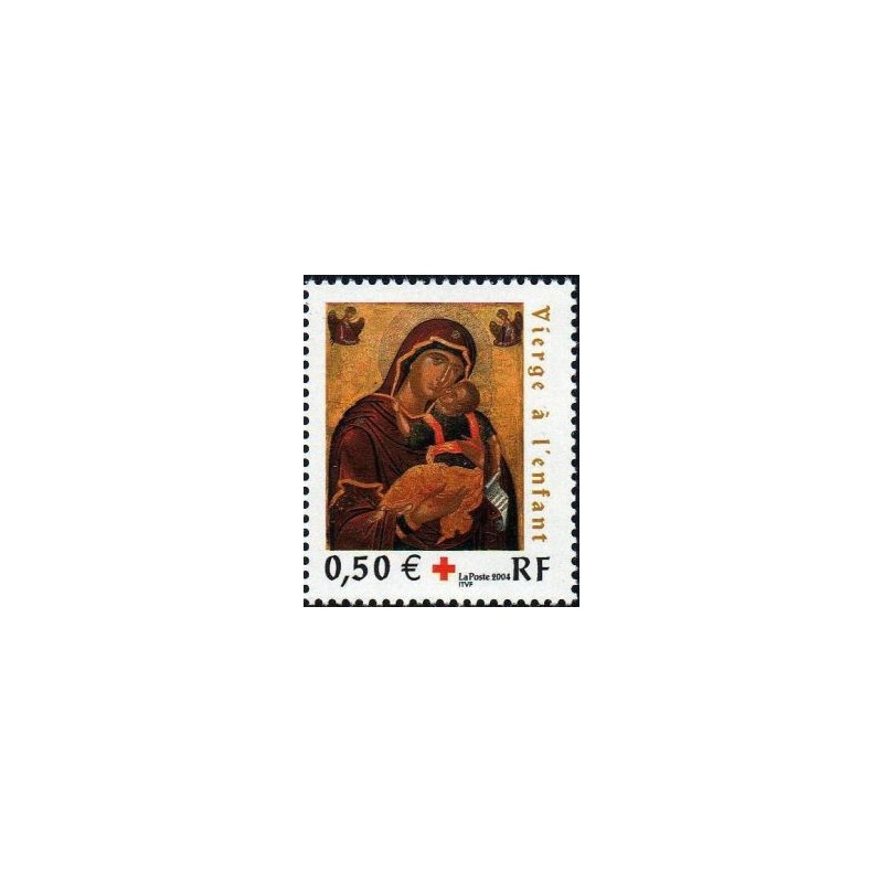 Timbre France Yvert No 3717 Croix rouge, vierge à l'enfant