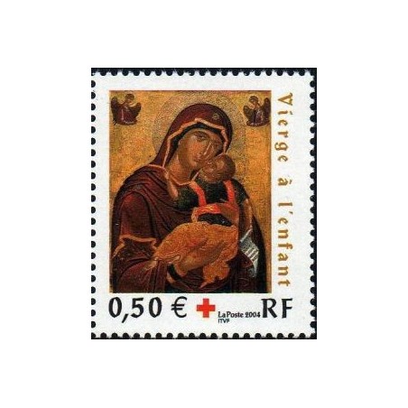 Timbre France Yvert No 3717 Croix rouge, vierge à l'enfant