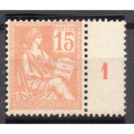 Timbre France Yvert No 117 bon Centrage Mouchon Type II 15c Orange neuf **