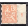 Timbre France Yvert No 117 bon Centrage Mouchon Type II 15c Orange neuf **