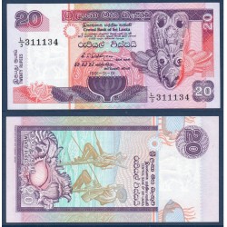 Sri Lanka Pick N°103a, Billet de banque de 20 Rupees 1991
