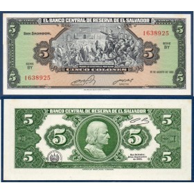 El Salvador Pick N°134a, Billet de banque de 5 colones 1983