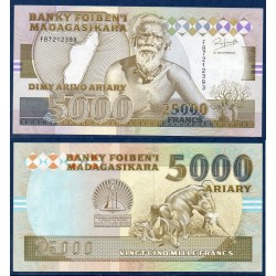 Madagascar Pick N°74A, Billet de banque de 25000 Francs - 5000 ariary 1993