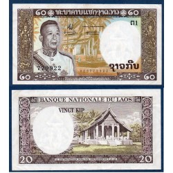 Laos Pick N°11a, TTB Billet de banque de 20 Kip 1963