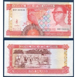 Gambie Pick N°12b, Billet de banque de 5 Dalasis 1995