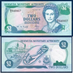 Bermudes Pick N°40Ab, Billet de banque de 2 dollars 1997