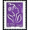 Timbre France Yvert No 3732 Marianne Lamouche 0.10€ Violet rouge légende itvf