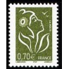 Timbre France Yvert No 3736 Marianne Lamouche 0.70€ vert olive légende itvf