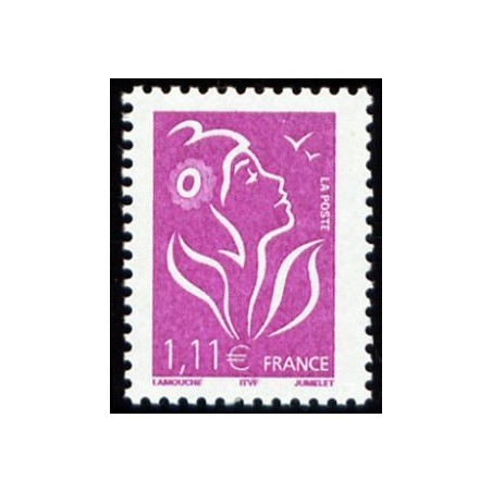 Timbre France Yvert No 3740 Marianne Lamouche 1.11€ lilas légende itvf