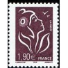 Timbre France Yvert No 3741 Marianne Lamouche 1.90€ brun prune légende itvf