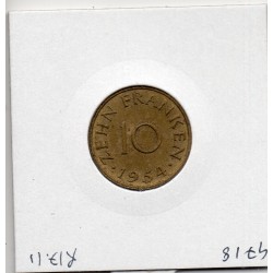 Sarre Saar, 10 franken 1954 Sup, Gad 1 pièce de monnaie