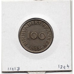 Sarre Saar, 100 franken 1955 Sup, Gad 4 pièce de monnaie