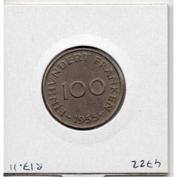 Sarre Saar, 100 franken 1955 Sup, Gad 4 pièce de monnaie