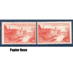 Timbre Yvert No 782a Papier Teinté Rose luxe** La cité