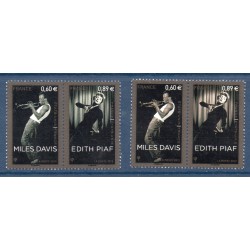 Timbres Yvert No P4671 2 nuances neuf luxe** Miles Davis et Edith Piaf