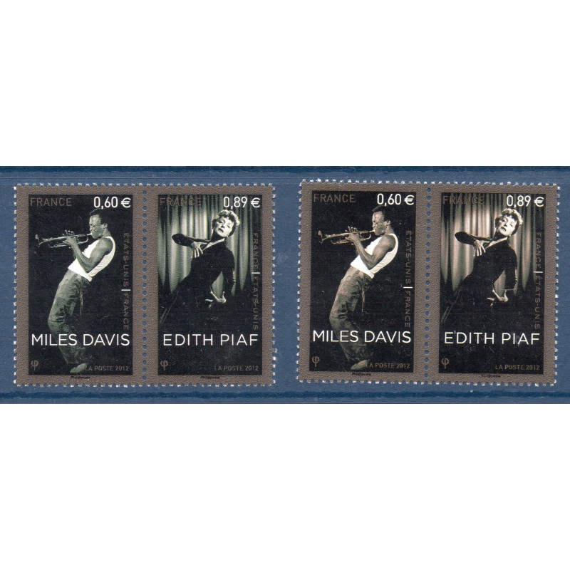 Timbres Yvert No P4671 2 nuances neuf luxe** Miles Davis et Edith Piaf