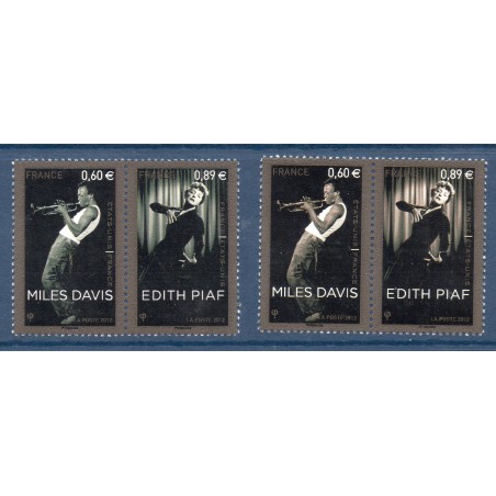 Timbres Yvert No P4671 2 nuances neuf luxe** Miles Davis et Edith Piaf