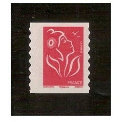 Timbre France Yvert No 3744A sans valeur rouge adhésif de carnet légende philaposte
