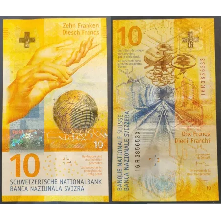 Suisse Pick N°75a, Billet de banque de 10 Francs 2016