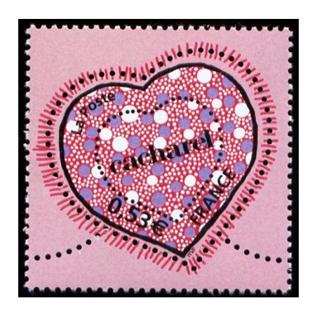 Timbre France Yvert No 3747 Coeur St valentin Cacharel