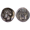 Ionie, Kolophon Diobol argent  (-375 à -350) Apollon Lyre