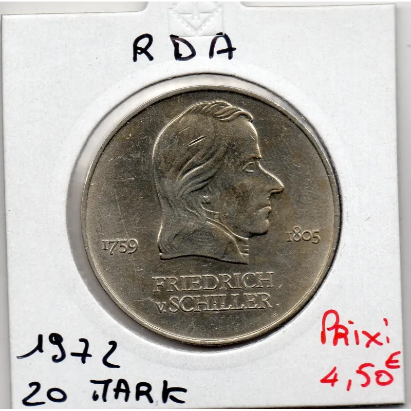 Allemagne RDA 20 mark 1972, Sup KM 40 pièce de monnaie Allemagne RDA 20 mark 1972, Sup KM 40 pièce de monnaie